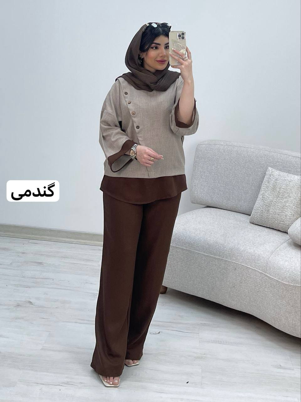 ست عیدانه شومیز وشلوار گلشید